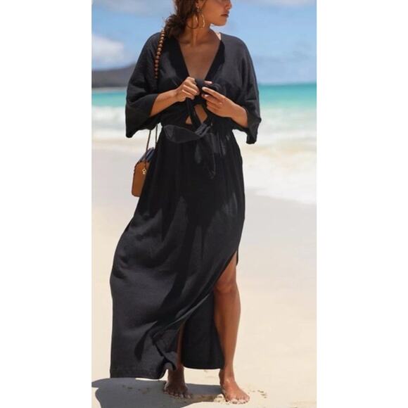 FP Beach Free-est Endless Nights Maxi Dress - Medium, Black Boho Chic Resortwear - Picture 4 of 13